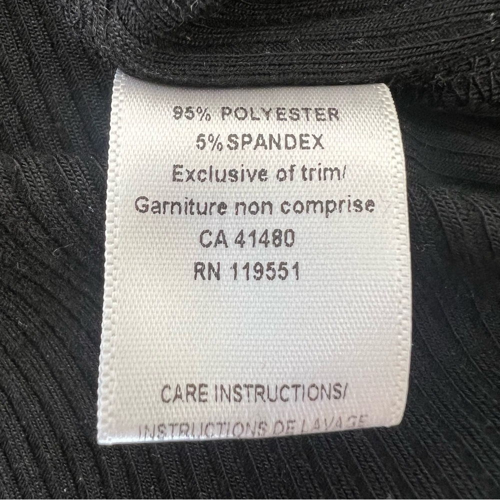 Gentle Fawn Black Ribbed T-Shirt Dress - Size XS - Picture 5 of 6